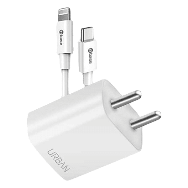 in base Urban Sprint 20W 2-Port Fast Charger (Lightning Cable, Quick Charge, White)_1