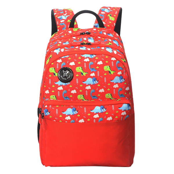 Arctic Fox Dino 23 Litres PU Coated Polyester Backpack (3 Spacious Compartments, FJUBPKFIRWZ069023, Fiery Red)_1