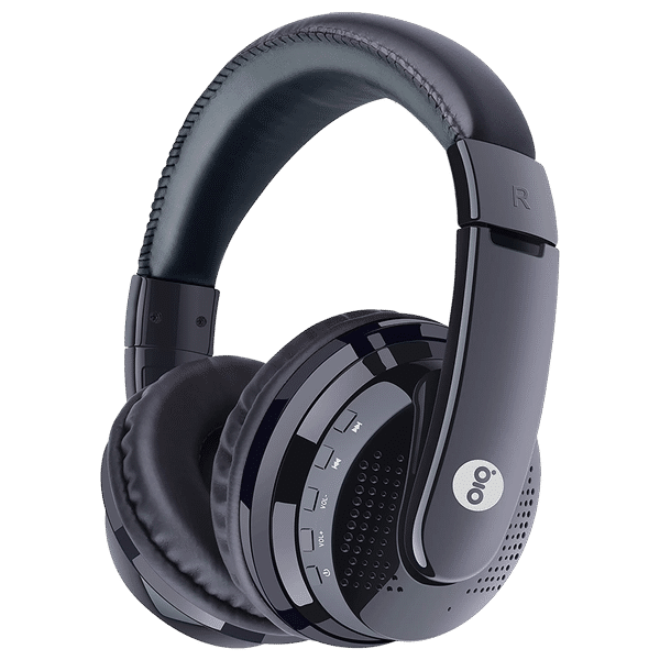 GIZmore Giz Over-Ear MH411 Passive Noise Cancellation Wireless Headphone with Mic (Bluetooth 5.0, Built-In Microphone, Black)_1