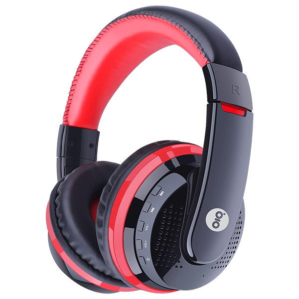 GIZmore Giz Over-Ear Hi-Fi Stereo Sound Active Noise Cancellation Wireless Headphone with Mic (Bluetooth 5.0, Red)_1