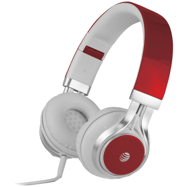 AT&T HPM10-RED Wired Headphone with Mic (On Ear, Red)_1