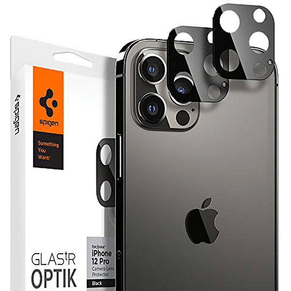 spigen Glas.tR Optik Camera Lens Protector For iPhone 12 Pro (Anti-Shatter, AGL01807, Black)_1