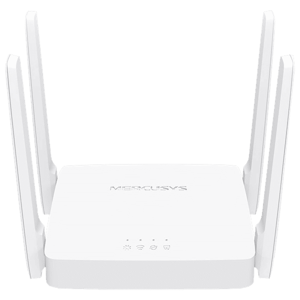 MERCUSYS AC Dual Band Up to 300 Mbps on 2.4 GHz, 867 Mbps on 5 GHz Wi-Fi Router (4 Antennas, 2 LAN Ports, Easy Installation, 10, White)_1