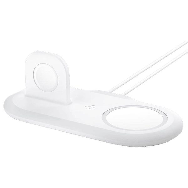 spigen Magfit 2-in-1 Wireless Charger for iPhone and iWatch (Nanotac Technology, White)_1