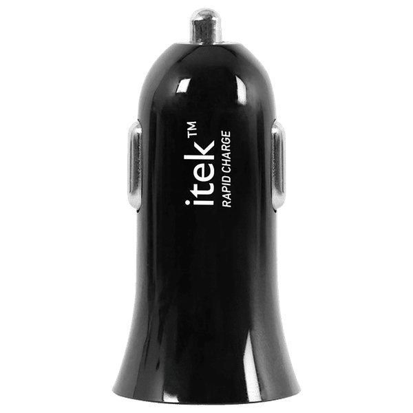 itek 2 USB Ports Car Charging Adapter (Surge Protect, CCH004_BK, Jet Black)_1