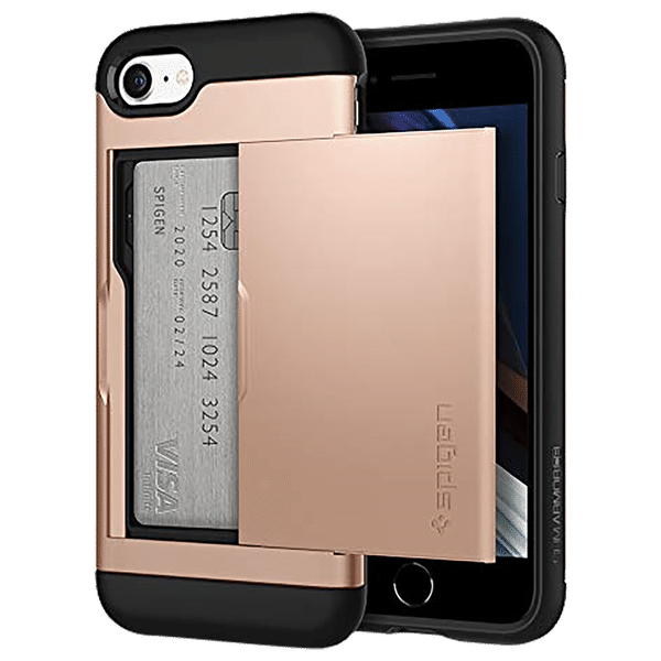 spigen Slim Armor CS Polycarbonate Back Cover for Apple iPhone 7, 8, SE (Air Cushion Technology, Blush Gold)_1