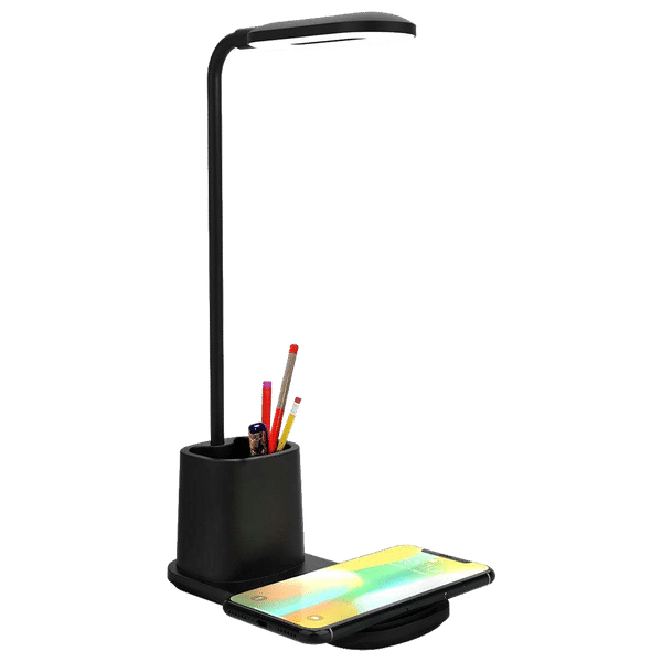 PORTRONICS Brillo II 10 Watts Table Lamp (Wireless Charging, POR 1178, Black)_1