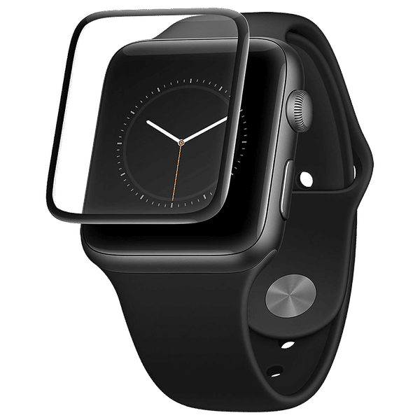 AT&T AWTG-42 Tempered Glass Screen Guard For Apple Watch Series 1/2/3 - 42mm (Dust And Fingerprint Resistant, Black)_1