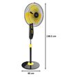 GM Livo Plus 40 cm Sweep 3 Blade Pedestal Fan (Noiseless Fan, PFB160025YLGL, Yellow)_2