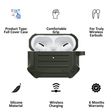 spigen Tough Armor Silicone Full Cover Case For AirPods Pro (Key Ring For Easy Portability, ASD00539, Military Green)_2