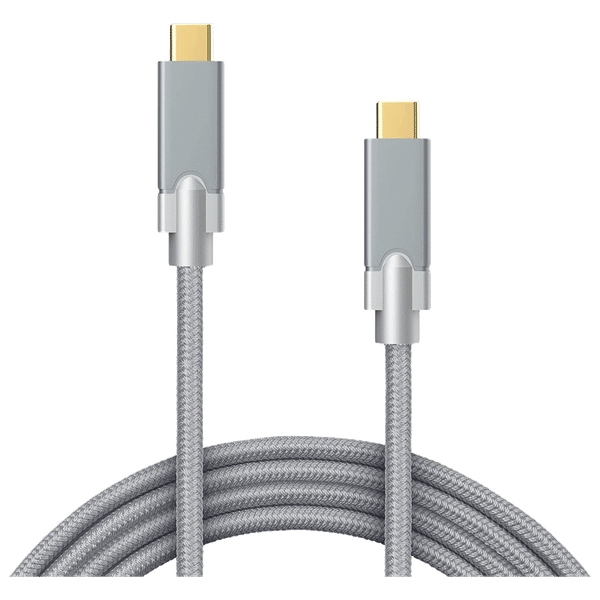 Bandridge U Series Type C to Type C 3.2 Feet (1M) Cable (Gold Plated Connector, Grey)_1