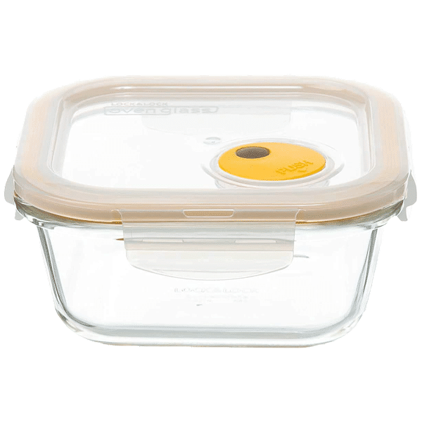 LocknLock 500 ml Square Glass Storage Container (Microwave Safe, LLG214T, Transparent)_1