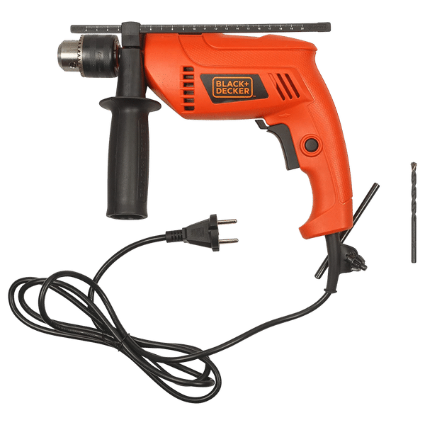 BLACK+DECKER HD555-IN 550 W Hammer Drill (Lock-On Switch, Orange)_1