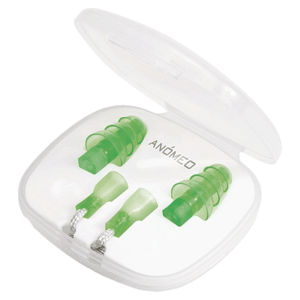 ANOMEO Travel Silicone and Polypropylene Earplugs (Optimal Sound Protection, 2426, Green)_1