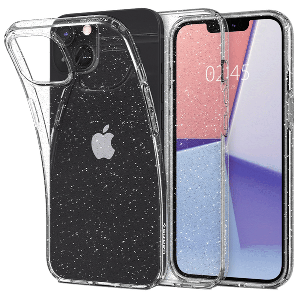 spigen Liquid Crystal Glitter TPU Back Cover for Apple iPhone 13 Mini (Wireless Charging Compatible, Crystal Quartz)_1
