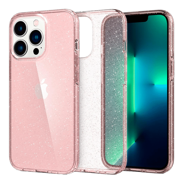 spigen Liquid Crystal Glitter TPU Back Cover for Apple iPhone 13 Pro (Wireless Charging Compatible, Rose Quartz)_1