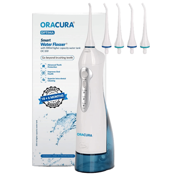 ORACURA Smart Dental Floss for Unisex (3 Custom Modes, OC100, White)_1