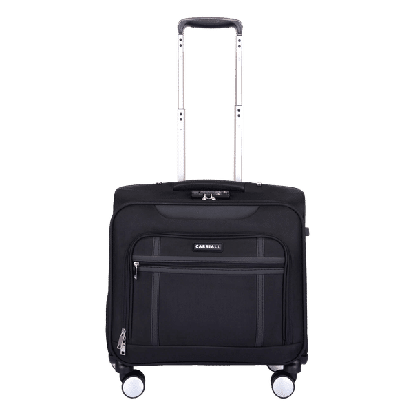 Cariall Stark Polyester Trolley Bag (Built-In Charging Cable, CAON0001, Black)_1