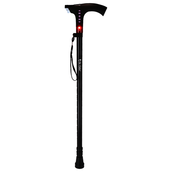Dr. Odin Walking Stick (Emergency LED Light with Height Adjustment, 09A, Black)_1