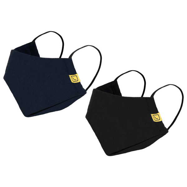 TRAVEL BLUE Cotton Face Mask (Pack of 2, 521, Black & Navy)_1