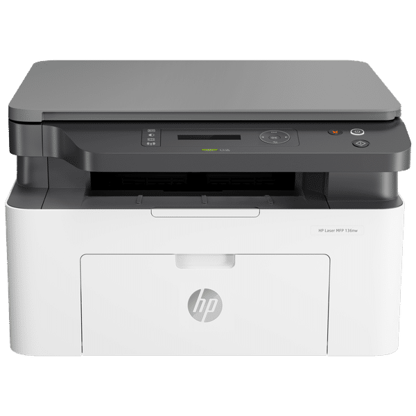 HP Laser 136nw Wireless Black & White Multi-Function Laserjet Printer (Mobile Printing Capability, 4ZB87A, White)_1