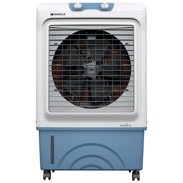 HAVELLS Koolaire-X 51 Litres Desert Air Cooler with Castor Wheels (Evaporative Cooling Technology, Light Blue & White)_1