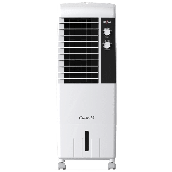 KENSTAR GLAM 15 Litres Tower Air Cooler (Honeycomb Technology, KCLGLMWH015BMH-ELM, White)_1