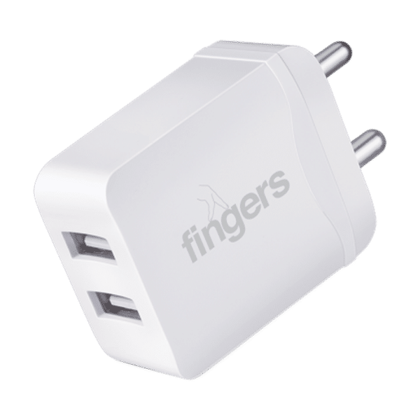 fingers 12W USB 2.0 Fast Charger (Adapter Only, Short Circuits Protection, Matte White)_1