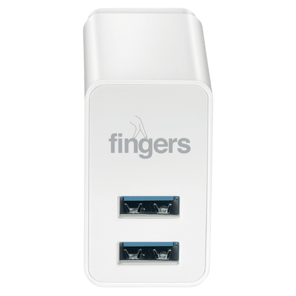 fingers 15W USB 2.0 Fast Charger (Adapter Only, Short Circuits Protection, Piano White)_1