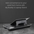 PORTRONICS My Buddy G Laptop Stand For Laptop & Mobile (Anti-Skid Design, POR 1365, Black)_4