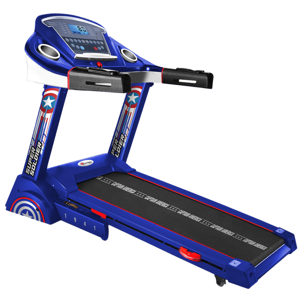 PowerMax Captain America Edition 2.0HP Foldable Motorized Treadmill (Hydraulic Softdrop System (HSS), MTA-2300, Blue)_1