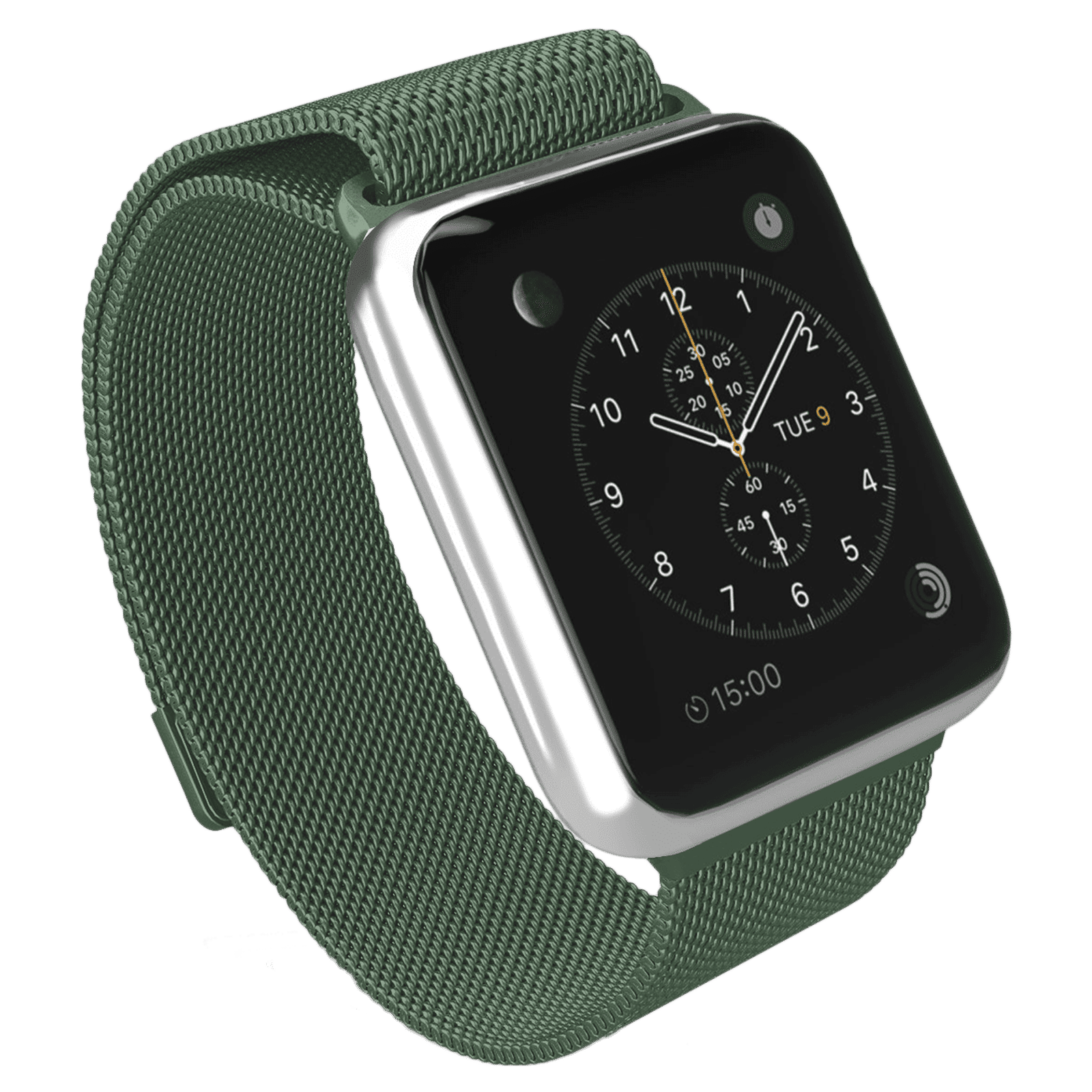 GRIPP Stainless Steel Magnetic Strap for Apple Watch Series SE, 6, 5, 4, 3, 2 & 1 (42mm / 44mm / 45mm) (Breathable Fabric, Green)_3
