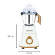 morphy richards Brut 800 Watts 3 Jars Mixer Grinder (Silicon Gaskets, 640110, Wood Finish with Parker White)_4