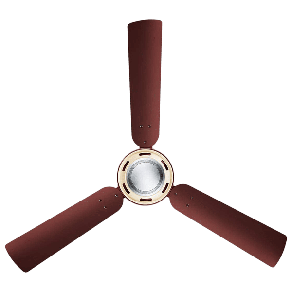 LUMINOUS Rio BelAir 120cm Sweep 3 Blade Ceiling Fan (Pole Motor with Hubcap Plate Inside Wheel, F05RIOBELASR, Sangria Red)_1