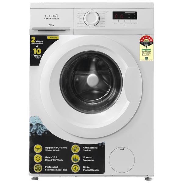 Croma 7 kg 5 Star Fully Automatic Front Load Washing Machine (CRLW070FLF017902, In-Built Heater, White)_1