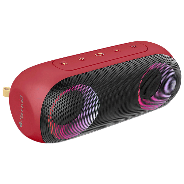 ZEBRONICS Zeb-Music Bomb X 20W Portable Bluetooth Speaker (IPX7 Waterproof, RGB LED Lights, Red)_1