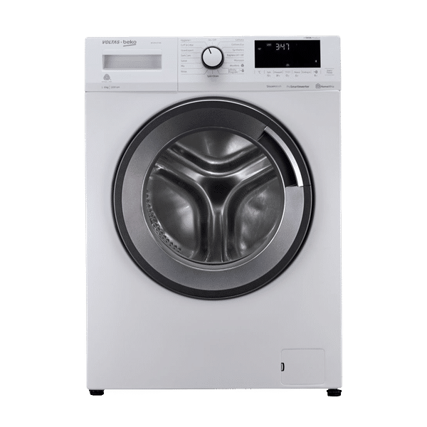 Voltas Beko 8 kg 5 Star Inverter Fully Automatic Front Load Washing Machine (WFL8012VTWA, Steam Wash, White)_1