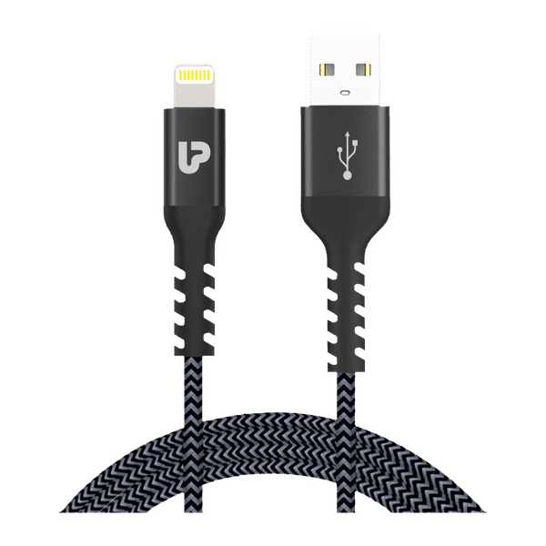 ultraprolink NyloKev+ Type A to Lightning Connector 6.6 Feet (2 M) Cable (Tangle-free Design, Grey)_1