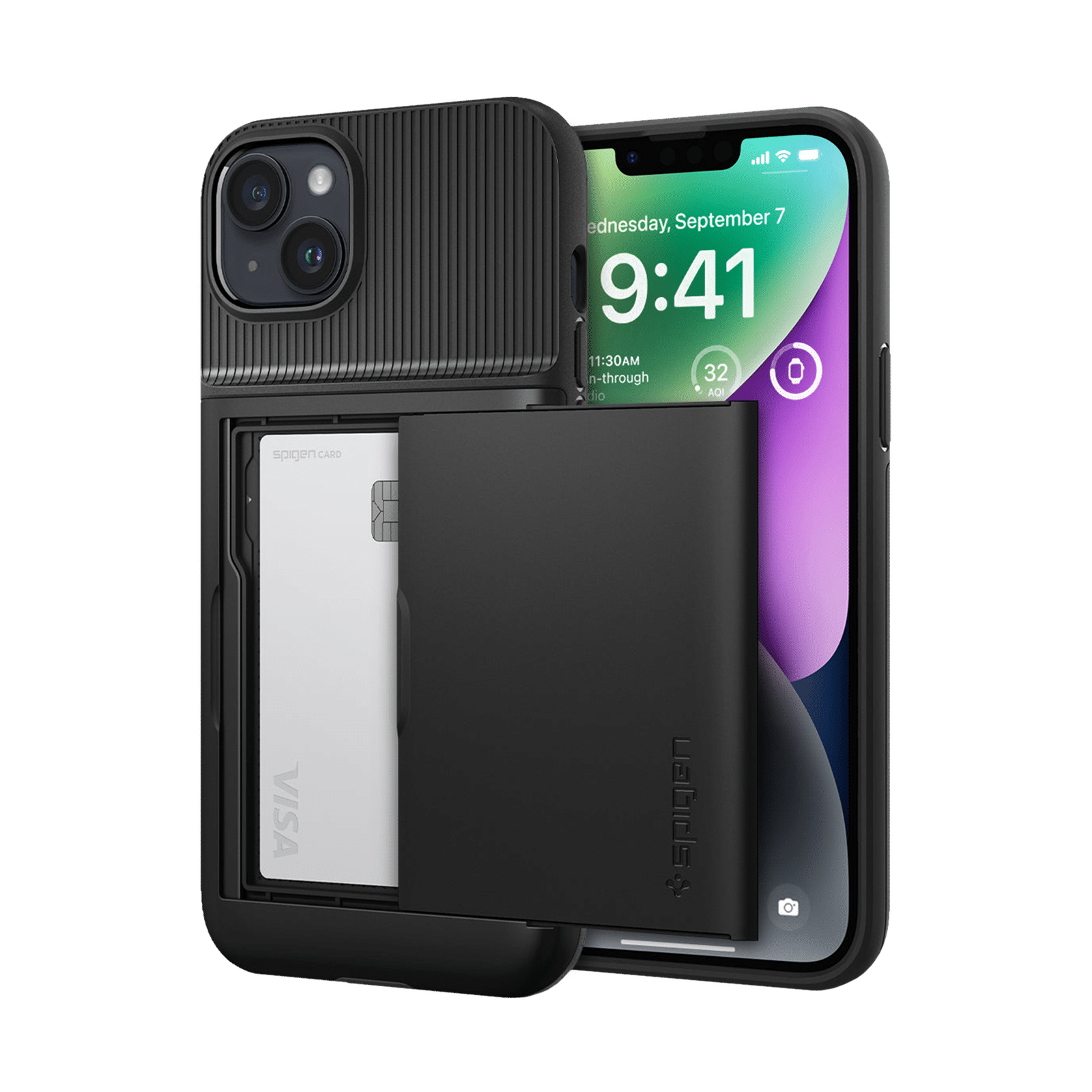 Buy spigen Slim Armor CS TPU, Polycarbonate Back Case for Apple iPhone 14  (Wireless Charging Support, Black) Online - Croma