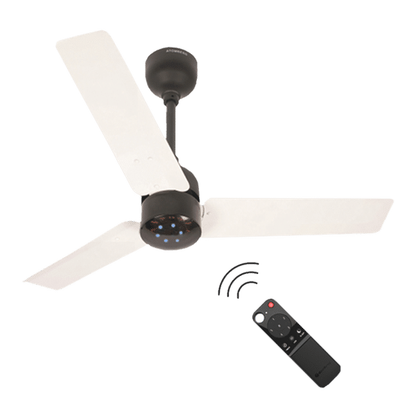 atomberg Renesa 90cm Sweep 3 Blade Ceiling Fan (5 Star BEE Rated With Remote Control, White/Black)_1