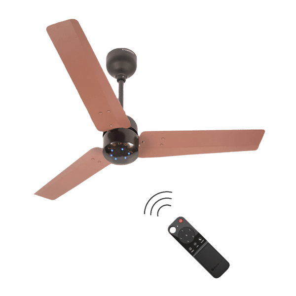 atomberg Renesa 5 Star 900mm 3 Blade BLDC Motor Ceiling Fan with Remote (LED Indicator, Brown & Black)_1