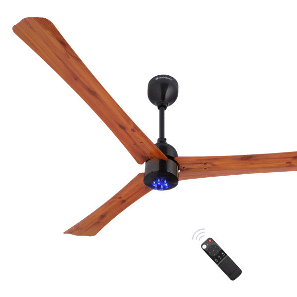 atomberg Renesa+ 140cm Sweep 3 Blade Ceiling Fan (5 Star BEE Rated With Remote Control, Golden Oakwood)_1