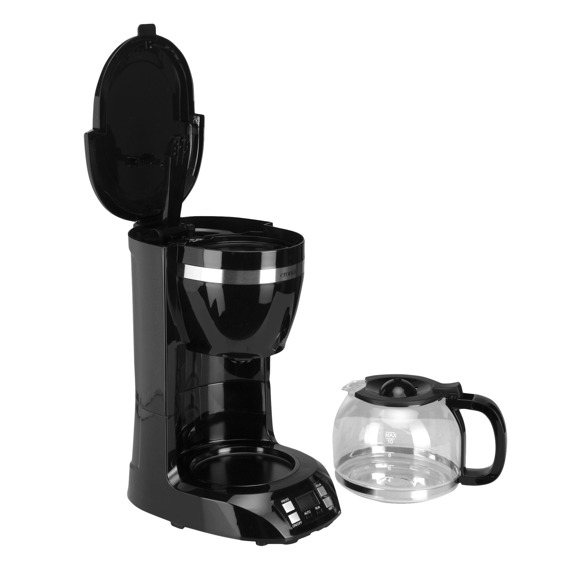 Buy Croma 900 Watt 10 Cups Manual Espresso Coffee Maker with Keep Warm Function (Black) Online