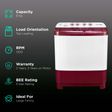 VOLTAS beko 8 kg 5 Star Semi Automatic Washing Machine with IPX4 Control Panel (WTT80DBRT, Burgundy)_2