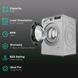 BOSCH 8 kg 5 Star Fully Automatic Front Load Washing Machine (Series 6, WAJ2426GIN, Reload Function, Silver)_2