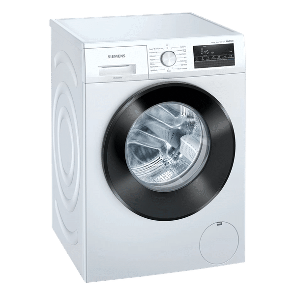 SIEMENS 8 kg 5 Star Fully Automatic Front Load Washing Machine (iQ500, WM12J26WIN, Wave Drum, White)_1