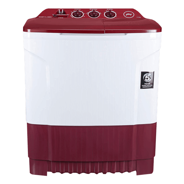 Godrej 7.2 kg 5 Star Semi Automatic Washing Machine with Magic Filter (Edge, WS EDGE CLS 7.2 WN, Wine Red)_1