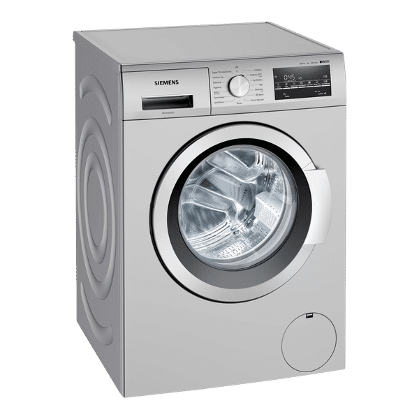 SIEMENS 7 kg 5 Star Fully Automatic Front Load Washing Machine (iQ300, WM12J26SIN, Wave Drum, Silver)_1