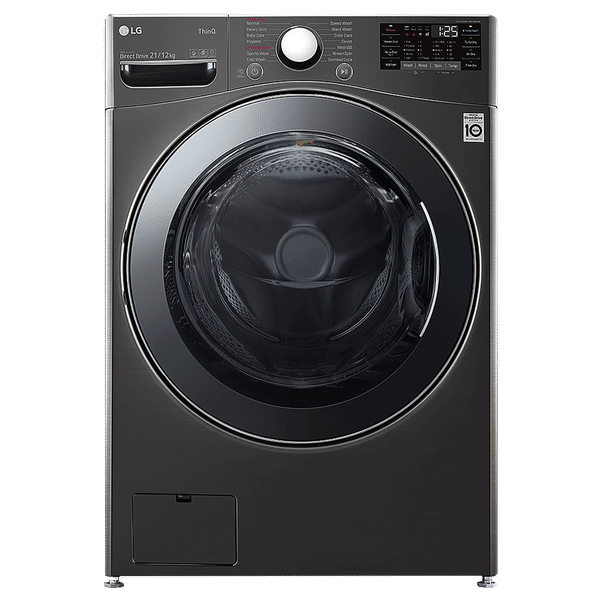 LG 21/12 kg 5 Star Inverter Fully Automatic Front Load Washer Dryer (FHD2112STB.ABLPEIL, Steam Wash Technology, Black VCM)_1