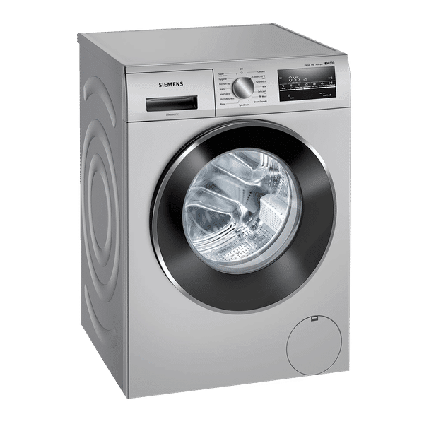 SIEMENS 8 kg 5 Star Inverter Fully Automatic Front Load Washing Machine (iQ500, WM14J46SIN, Wave Drum, Platinum Silver)_1